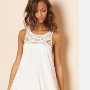 URBAN GIRL Women Crochet Top Gauze Rayon Boho Country Chick Dress | S